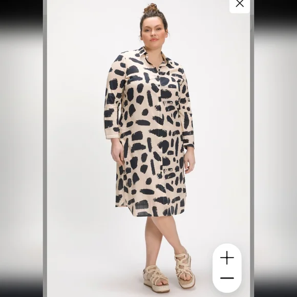 ✨️HOST PICK✨️ 100% Cotton Abstract Print Button Down Dress by Ulla Popken - Picture 12 of 15